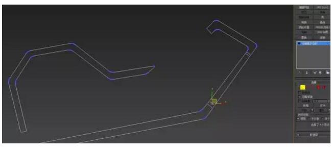 回到頂視圖手動調節一下點，參考效果圖，調到合適位置